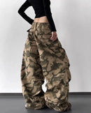 Relaxed Camo High Waist Trousers