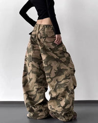 Relaxed Camo High Waist Trousers