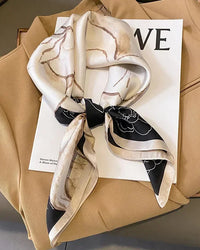 Satin Finish Floral Square Scarf