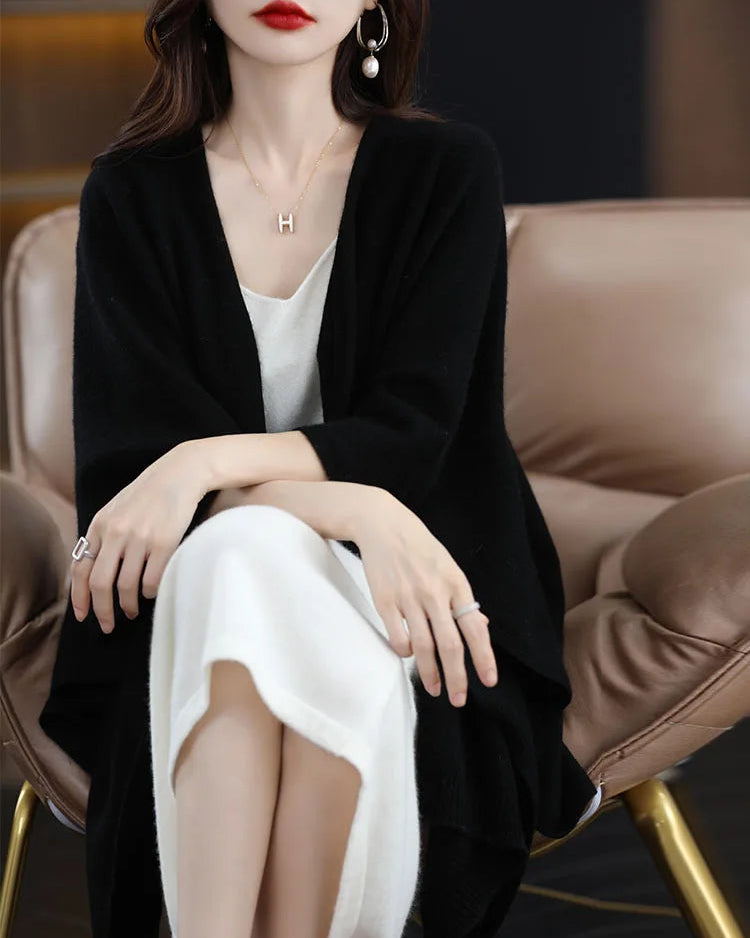 Plus-Size Wool Casual Cardigan Shawl