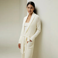 Shawl Collar Belted Merino Wool Cardigan