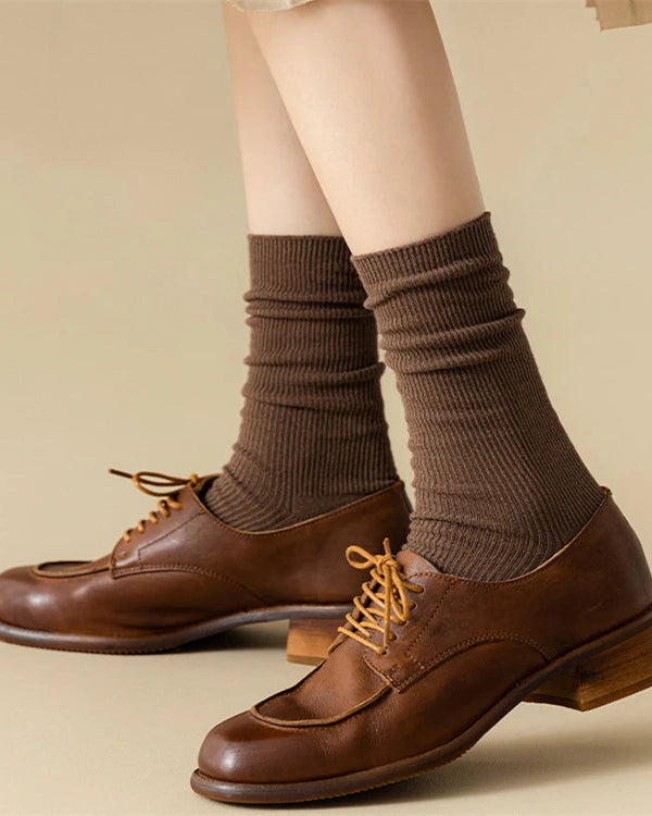 Combed Cotton Pile Crew Socks
