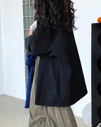 Solid Mandarin Collar Single-Breasted Short Trench Coat
