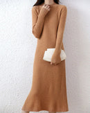 Ribbed Merino Wool Midi Dress