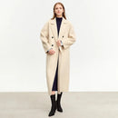 Minimalist Blazer Collar Woolen Long Coat