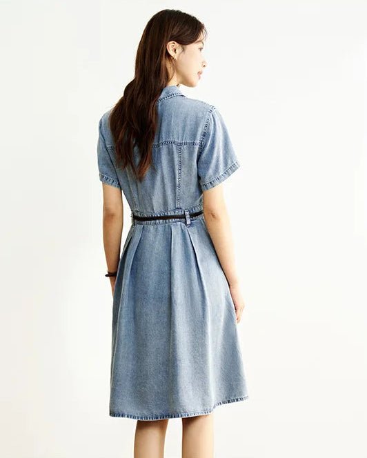 Casual And Stylish Fitted Button Denim Dress