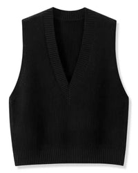 Merino Wool Knitted V-Neck Vest