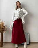 Satin A-Line Maxi Skirt