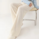 100% Wool Knitted Straight Leg Pants