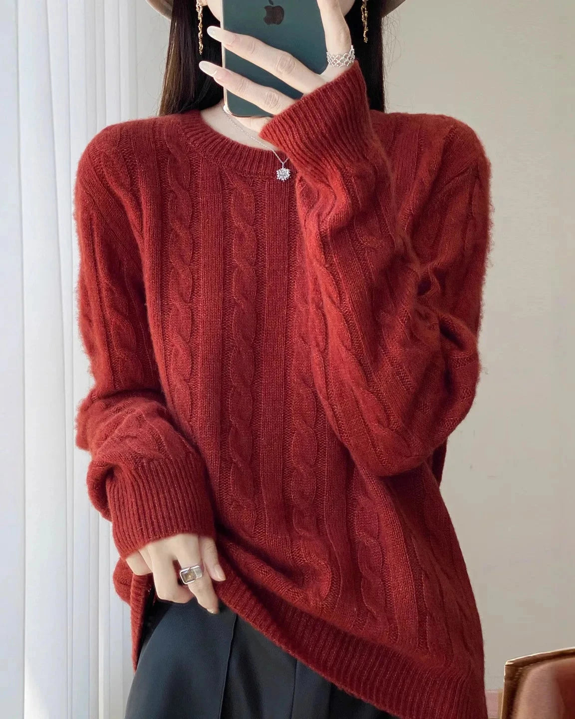 Women Soft Wool Turtleneck Sweater