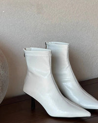 Simple Pointed-Toe Ankle Boots With High Heels