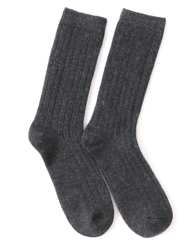 Thick Knit Cashmere Mid-Tube Socks