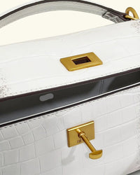 Luxury Crocodile-Print Handbag