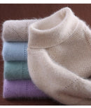 High Collar 100% Mink Cashmere Sweater