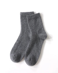 Thick Knit Cashmere Mid-Calf Socks