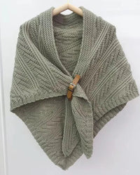 Textured Knit Triangle Shoulder Shawl