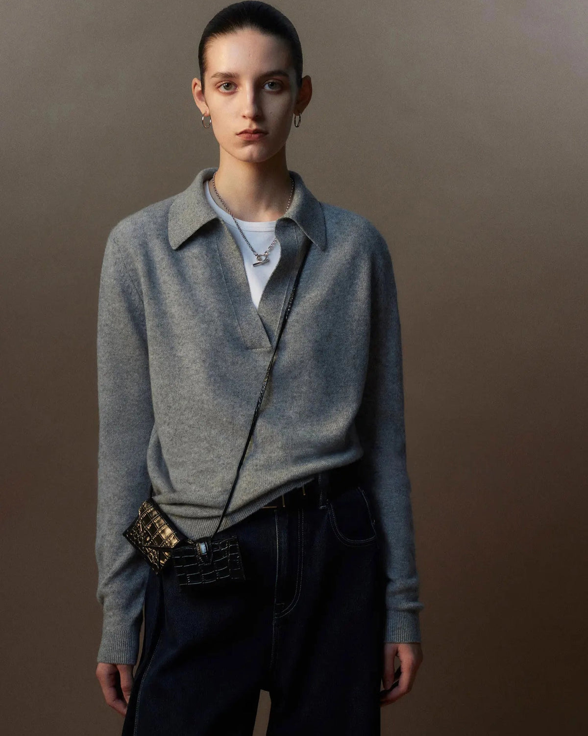 Refined Cashmere Polo Sweater