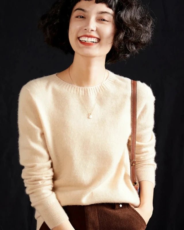 Casual Round Neck Loose Cashmere Sweater