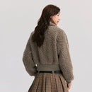 Short Height Stand-Up Collar Furry Jacket