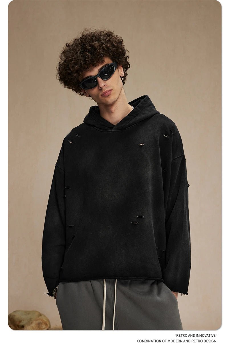 Disstressed Ripped Hoodies