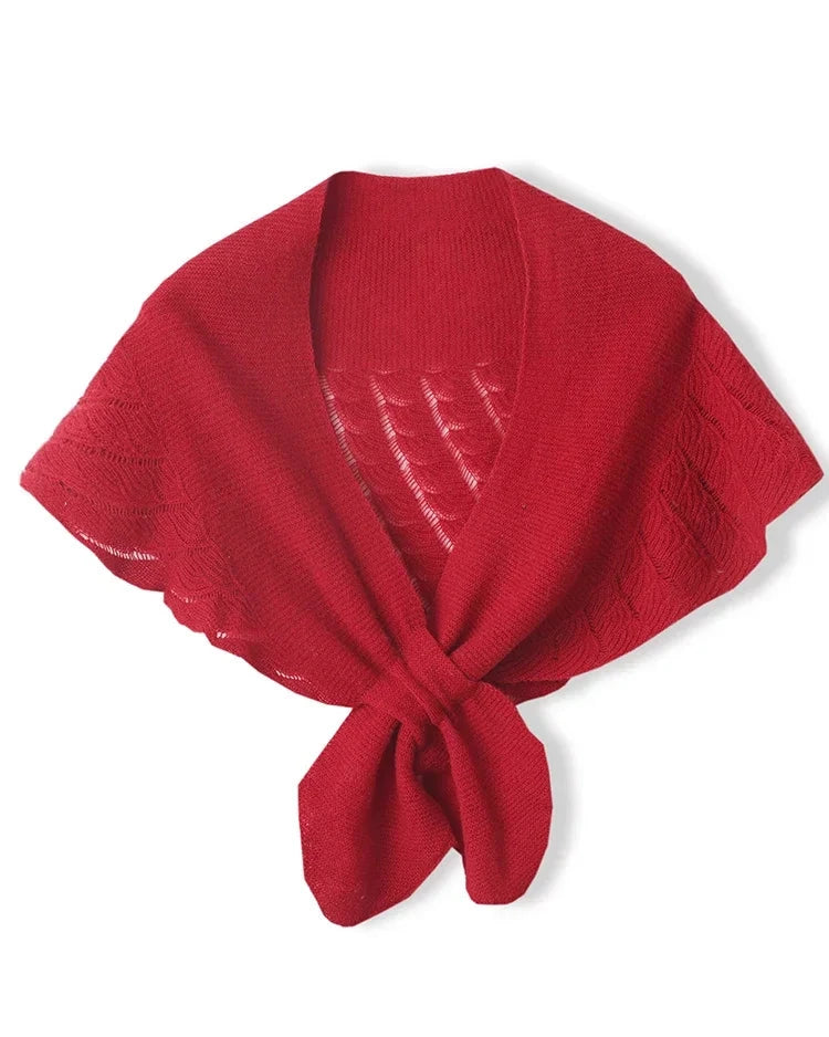 Openwork Wool Fishtail Shawl