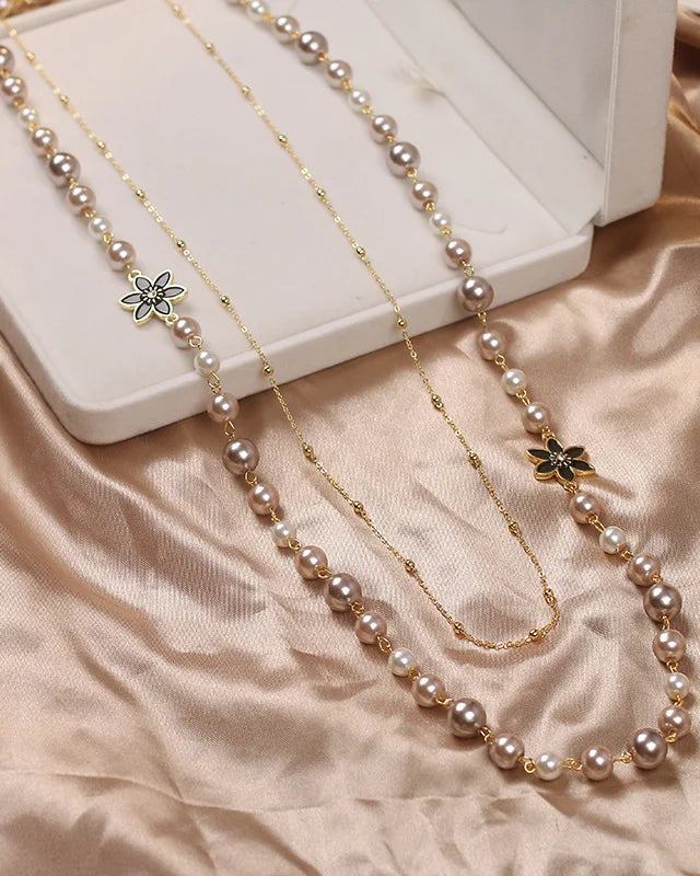 Women's Double-Layer Long Pearl Necklace