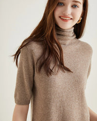 Merino Wool Half-Sleeve Turtleneck