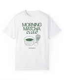 Casual Matcha Slogan Knit Crewneck Tee