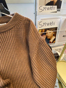 Round-Neck Oversized Knitted Pullover