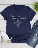 Casual Crew-Neck Printed T-Shirt
