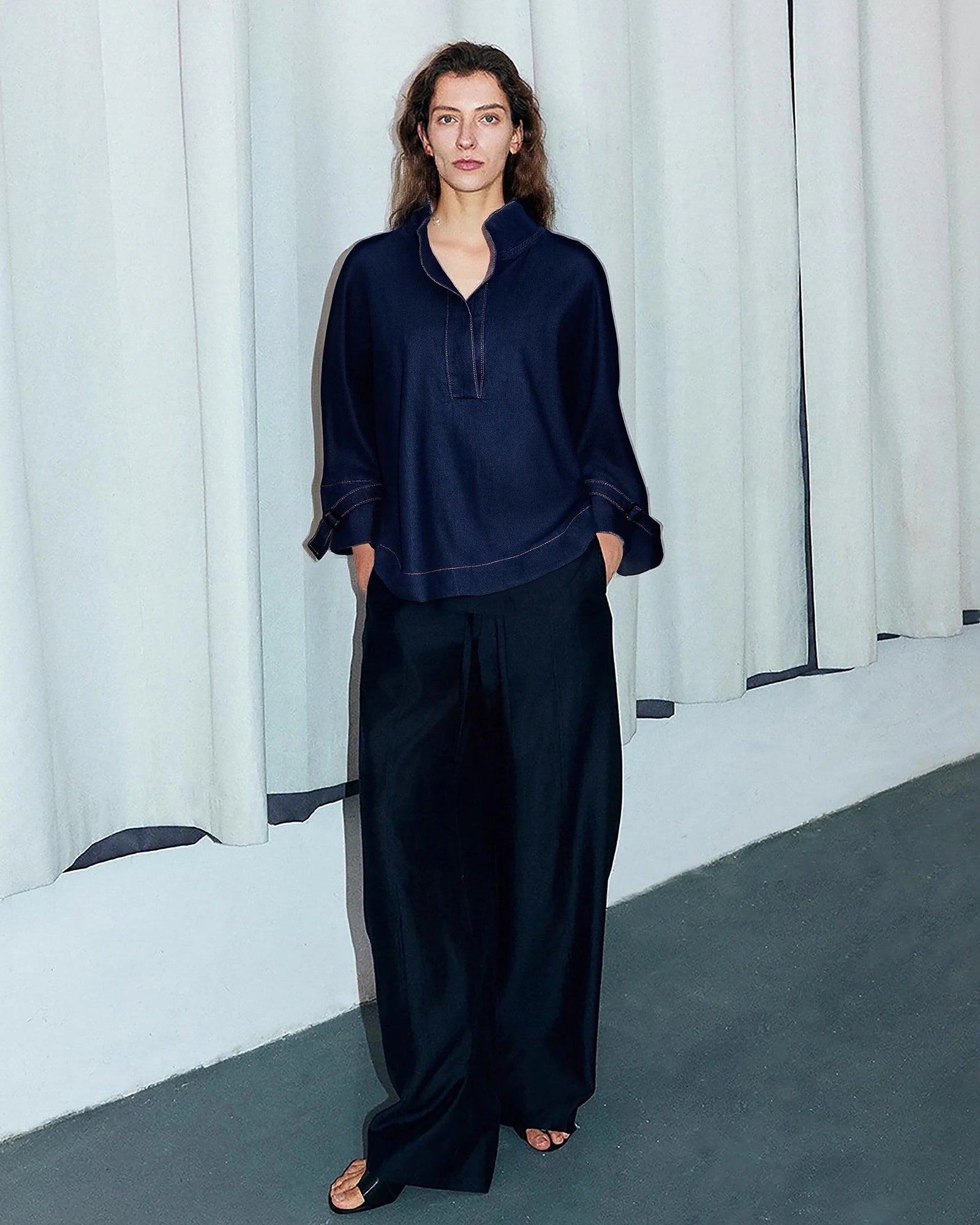 Elegant Retro Flared Long-Sleeved Shirt