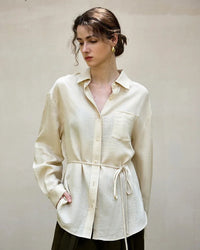 Elegant Lapel Single-Breasted Ol Shirt