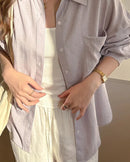 Relaxed Breathable Blend Shirt Jacket