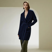 Shawl Collar Belted Merino Wool Cardigan