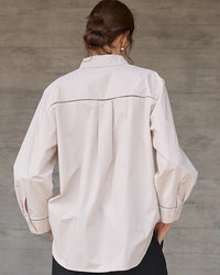 Casual Collared Single-Breasted Loose-Fitting Shirt