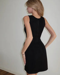 Elegant Square Neck Shawl Sleeveless Fitted Dress