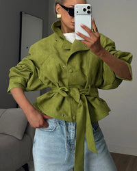 Vintage Stand Collar Suede Outerwear