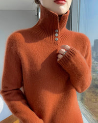 Thick Merino Wool Zip Turtleneck Sweater