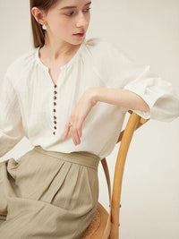 Linen Three-quarter Sleeve Shirts
