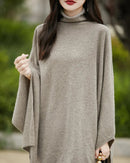 Wool Shawl-Style Mid-Length Sleeveless Pullover