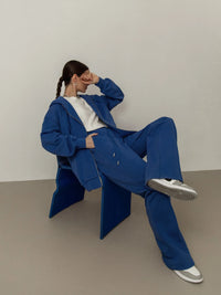 Oversized Fleece Hooded Sweatshirt Tracksuits