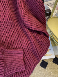 Round-Neck Oversized Knitted Pullover