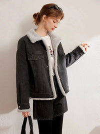 Thickened Fleece-Lined Denim Jacket