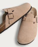 Suede Platform Cork Insole Slippers