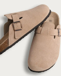 Suede Platform Cork Insole Slippers