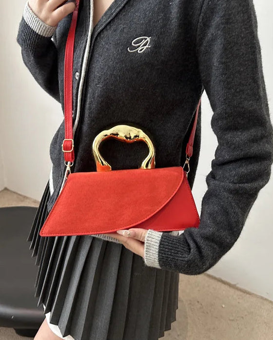 Minimalist PU Leather Square Shoulder Bag