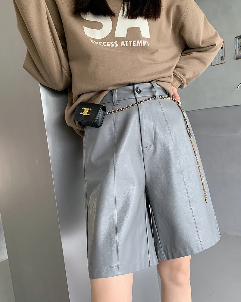 High-Waisted Wide-Leg Shorts