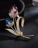 Women's Vintage Double-Flower Brooch