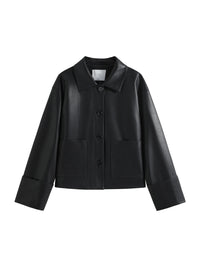Retro Single-breasted PU Leather Jacket