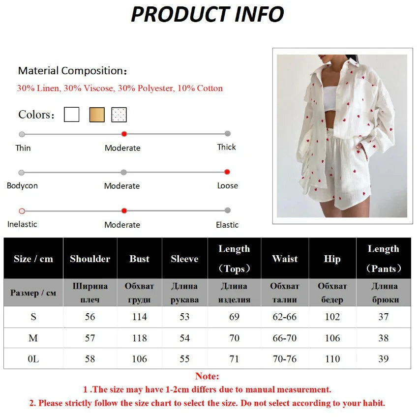 Cotton long sleeves Shirt & Shorts Set